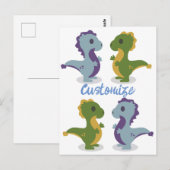 Cute Dinosaur Pair Thunder_Cove Briefkaart (Voorkant / Achterkant)