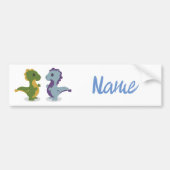 Cute Dinosaur Pair Thunder_Cove Bumpersticker (Voorkant)