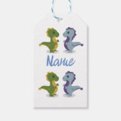 Cute Dinosaur Pair Thunder_Cove Cadeaulabel (Voorkant)