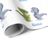 Cute Dinosaur Pair Thunder_Cove Cadeaupapier (Rol Hoek)