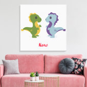 Cute Dinosaur Pair Thunder_Cove Canvas Afdruk (Insitu (Woonkamer))