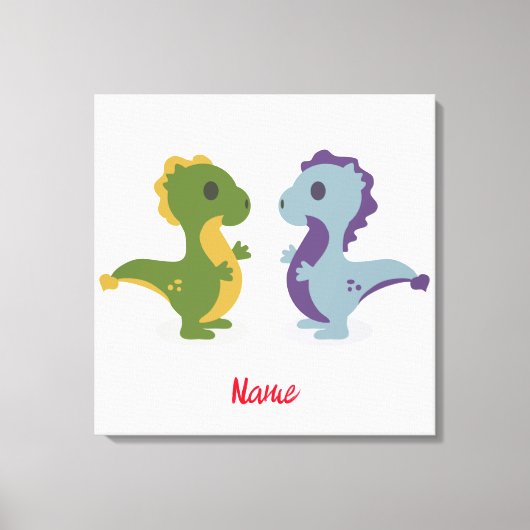 Cute Dinosaur Pair Thunder_Cove Canvas Afdruk (Voorkant)