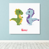 Cute Dinosaur Pair Thunder_Cove Canvas Afdruk (Insitu (Houten vloer))