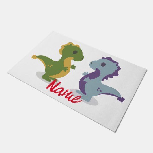 Cute Dinosaur Pair Thunder_Cove Deurmat (Schuin)