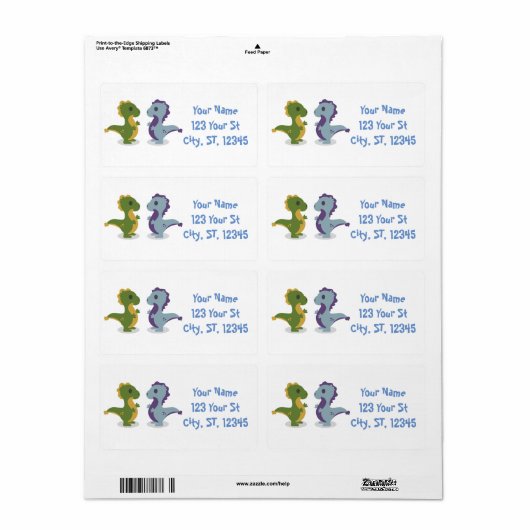 Cute Dinosaur Pair Thunder_Cove Etiket (Full Sheet)