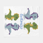 Cute Dinosaur Pair Thunder_Cove Fleece Deken (Voorkant (Horizontaal))