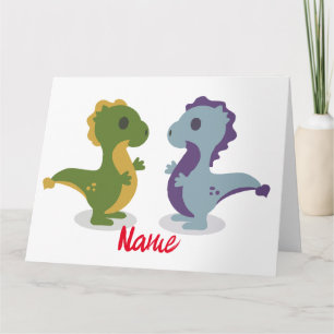 Cute Dinosaur Pair Thunder_Cove Kaart