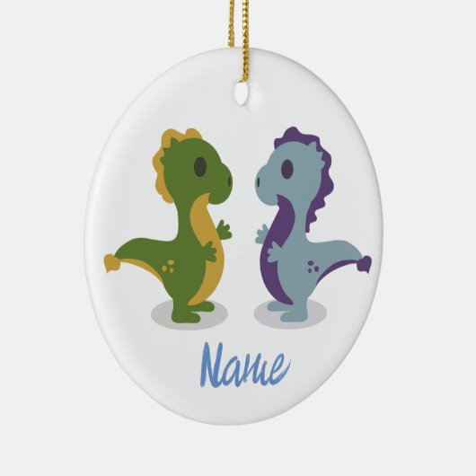 Cute Dinosaur Pair Thunder_Cove Keramisch Ornament (Rechts)