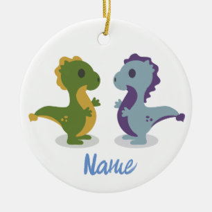 Cute Dinosaur Pair Thunder_Cove Keramisch Ornament