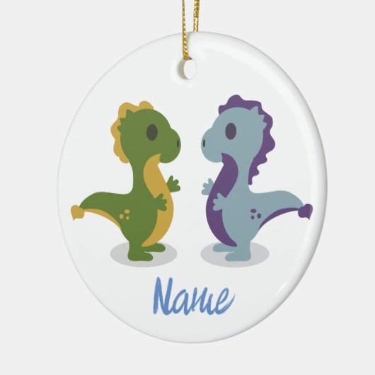 Cute Dinosaur Pair Thunder_Cove Keramisch Ornament (Links)