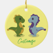 Cute Dinosaur Pair Thunder_Cove Keramisch Ornament (Achterkant)