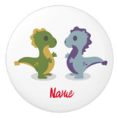 Cute Dinosaur Pair Thunder_Cove Keramische Knop (Voorkant)
