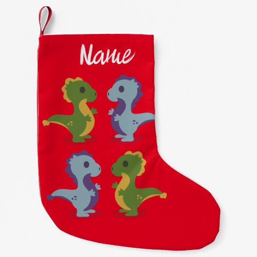 Cute Dinosaur Pair Thunder_Cove Kleine Kerstsok (Voorkant)