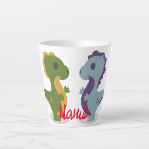 Cute Dinosaur Pair Thunder_Cove Latte Mok