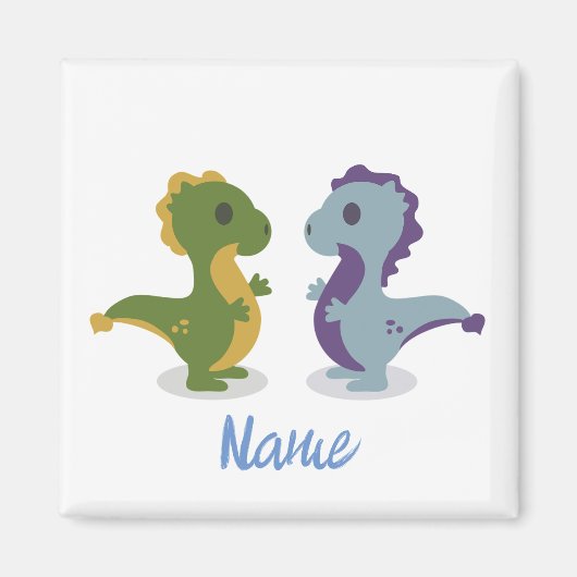 Cute Dinosaur Pair Thunder_Cove Magneet (Voorkant)