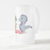 Cute Dinosaur Pair Thunder_Cove Matglas Bierpul (Voorkant rechts)