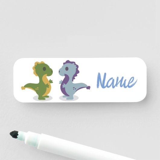 Cute Dinosaur Pair Thunder_Cove Naamplaatje (In situ)