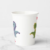 Cute Dinosaur Pair Thunder_Cove Papieren Bekers (Links)