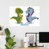 Cute Dinosaur Pair Thunder_Cove Poster (Thuiskantoor)