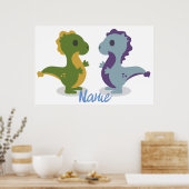 Cute Dinosaur Pair Thunder_Cove Poster (Keuken)
