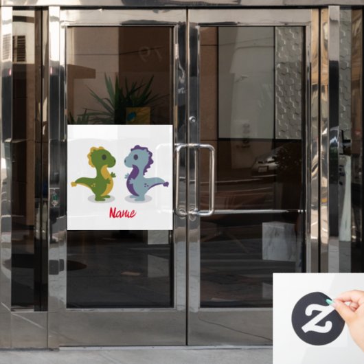 Cute Dinosaur Pair Thunder_Cove Raamsticker (Kantoordeur)