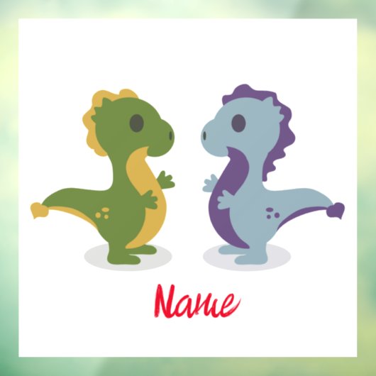 Cute Dinosaur Pair Thunder_Cove Raamsticker (Vel 3)