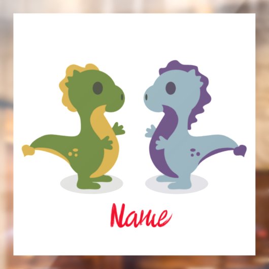 Cute Dinosaur Pair Thunder_Cove Raamsticker (Vel 2)