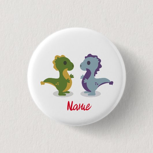 Cute Dinosaur Pair Thunder_Cove Ronde Button 3,2 Cm (Voorkant)