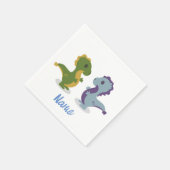 Cute Dinosaur Pair Thunder_Cove Servet (Hoek)