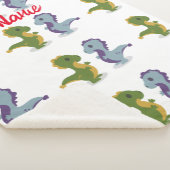 Cute Dinosaur Pair Thunder_Cove Sherpa Deken (3/4)