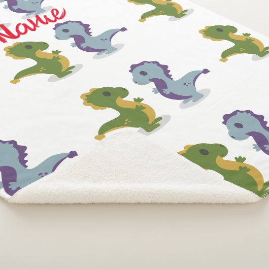 Cute Dinosaur Pair Thunder_Cove Sherpa Deken (3/4)