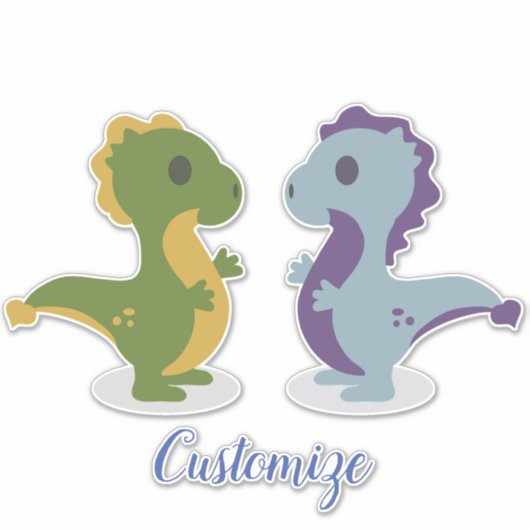 Cute Dinosaur Pair Thunder_Cove Sticker (Voorkant)