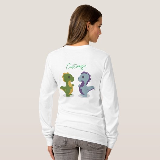 Cute Dinosaur Pair Thunder_Cove T-shirt (Achterkant volledig)