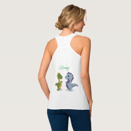 Cute Dinosaur Pair Thunder_Cove Tanktop (Volledige Achterkant)