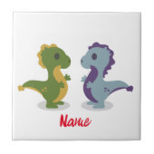 Cute Dinosaur Pair Thunder_Cove Tegeltje (Voorkant)