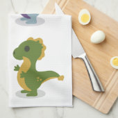Cute Dinosaur Pair Thunder_Cove Theedoek (Quarter Fold)