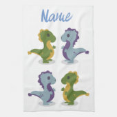 Cute Dinosaur Pair Thunder_Cove Theedoek (Verticaal)