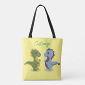 Cute Dinosaur Pair Thunder_Cove Tote Bag (Achterkant)