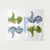 Cute Dinosaur Pair Thunder_Cove Wandkleed (Voorkant (horizontaal))