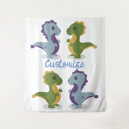 Cute Dinosaur Pair Thunder_Cove Wandkleed (Voorkant)