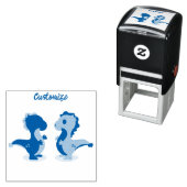 Cute Dinosaur Pair Thunder_Cove Zelfinktende Stempel (In situ)