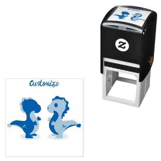 Cute Dinosaur Pair Thunder_Cove Zelfinktende Stempel (In situ)