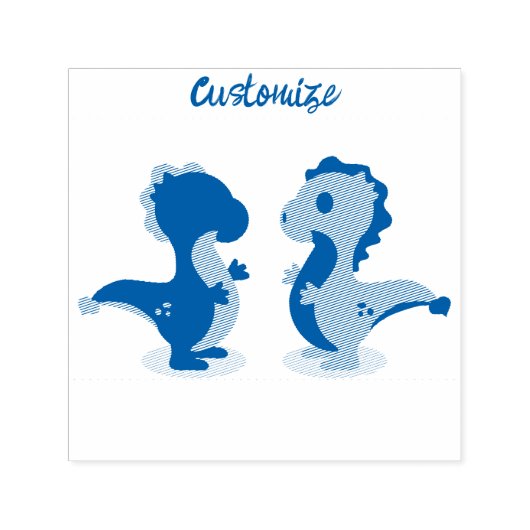 Cute Dinosaur Pair Thunder_Cove Zelfinktende Stempel (Design)