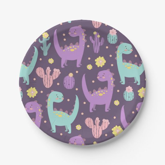 Cute Dinosaur Papieren Bordje (Voorkant)