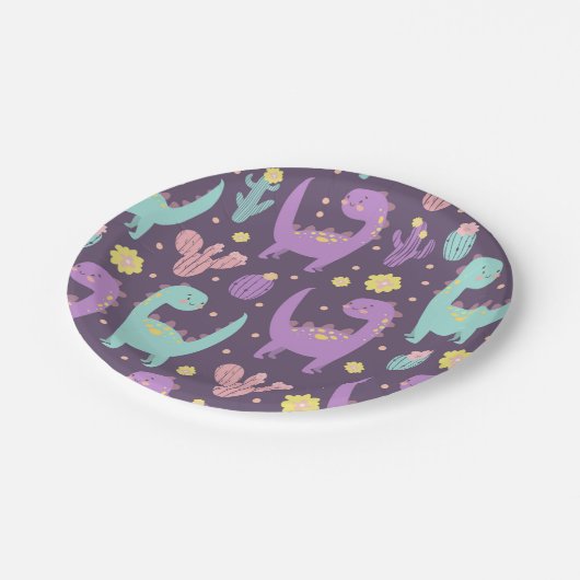 Cute Dinosaur Papieren Bordje (Gekanteld)