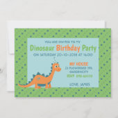 Cute Dinosaur Party Birthday cake cartoon Kaart (Achterkant)