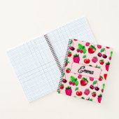Cute Dinosaur Patroon Aangepaste Monogram Naam Kin Notitieboek (Binnen)