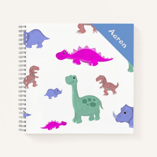 Cute Dinosaur Patroon Kinderen Notitieboek (Voorkant)