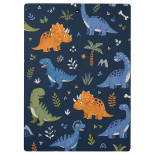 Cute Dinosaur Patroon Kleurrijk Klembord