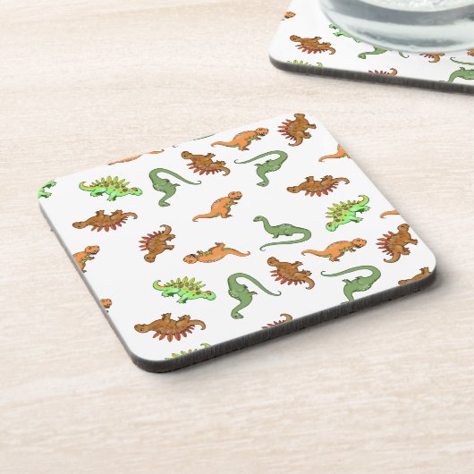 Cute Dinosaur Pattern Bier Onderzetter (Linkerzijde)